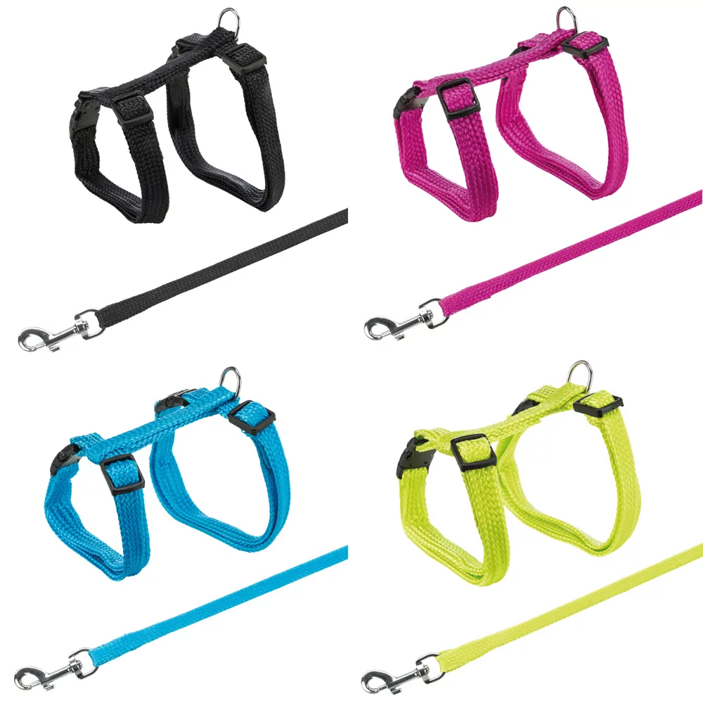 Katten Harnas met lijn one size – Gemengde kleuren