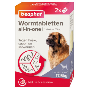 Beaphar Wormmiddel all-in-one (17,5 – 70 kg) hond 6 tabletten