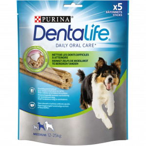 Purina DentaLife Daily Oral Care Medium hondensnack (5 kauwsticks) 3 x 5 sticks