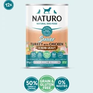 Senior Dog Turkey with Chicken in a Herb Gravy - Grain & Gluten Free Dog Food | 390g Cans x 12