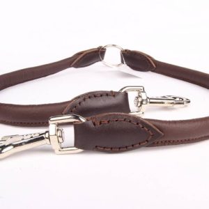 Leren koppelriem hond voor 2 honden (2 x 40 cm)