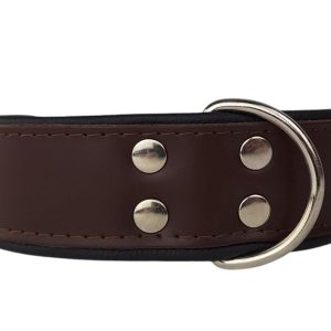 Leren hondenhalsband bruin / zwart